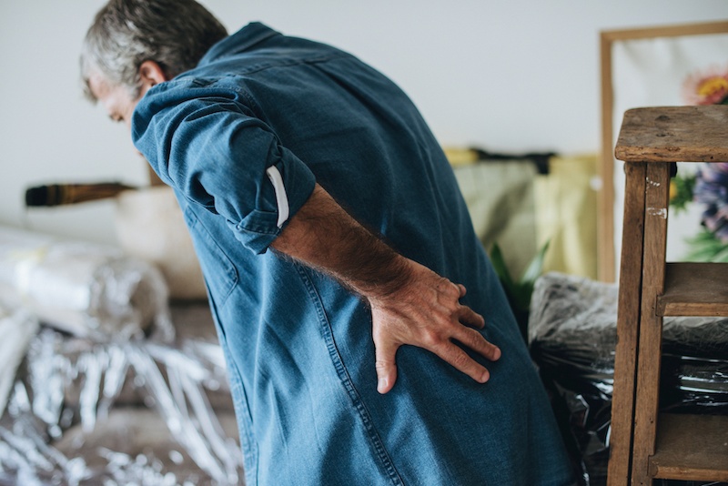 old man with back pain