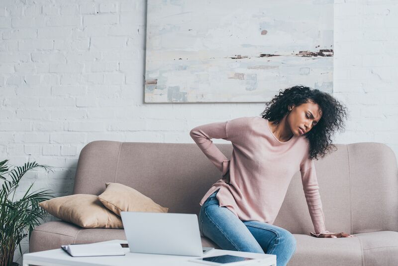 woman with back pain