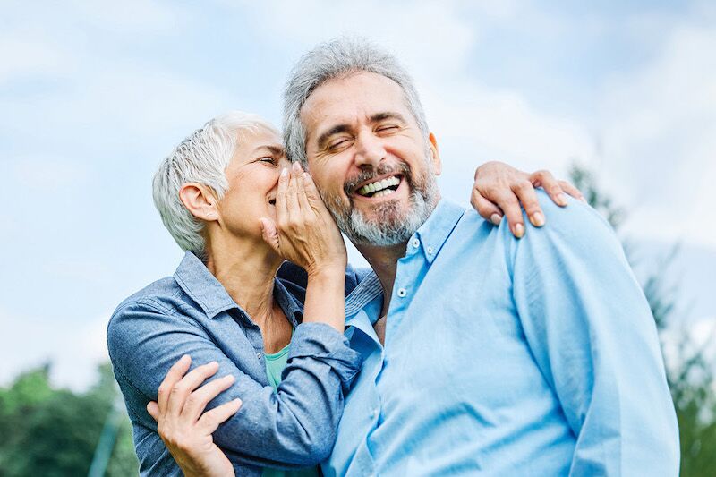 happy older couple outdoors